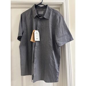 Avalanche Outdoor Supply Company Men's Gray Short Sleeve Button Up Shirt  Large